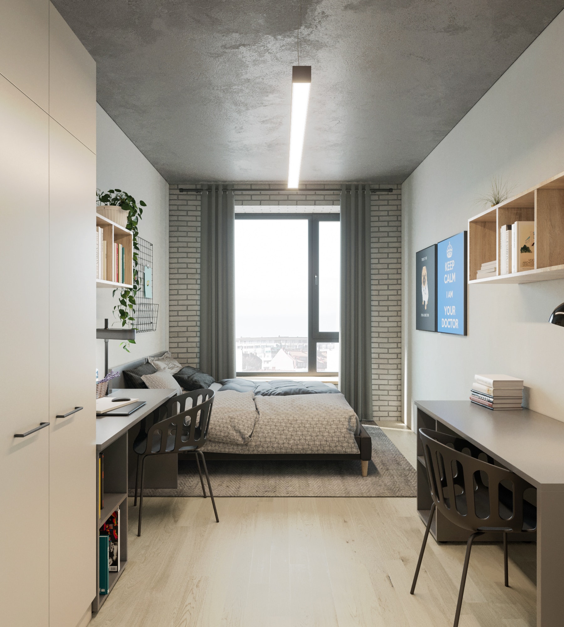 Shed Coliving Vilnius Twin studio merged