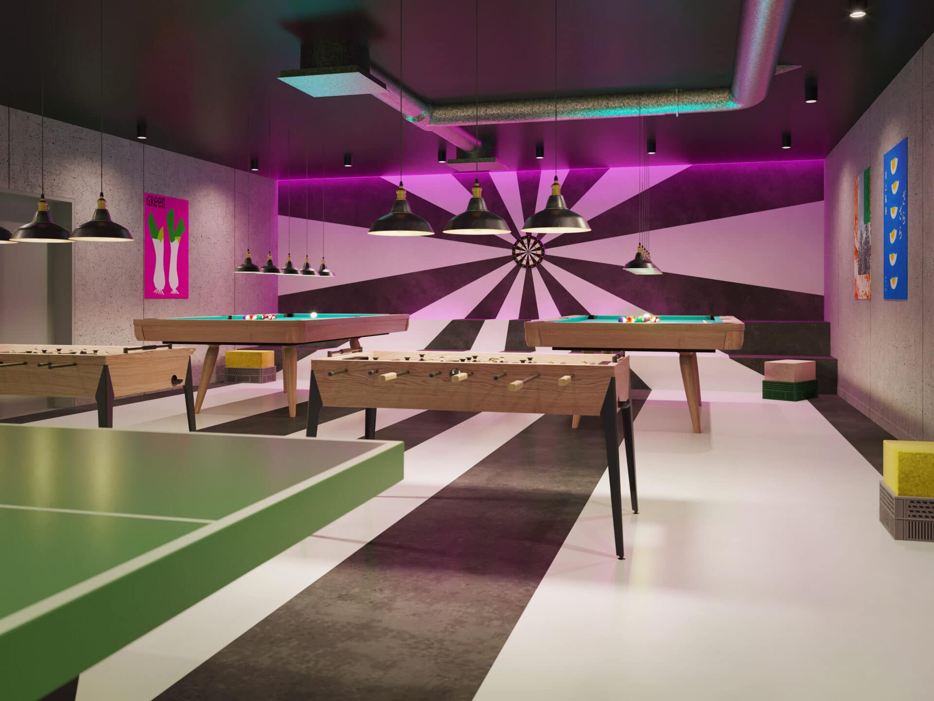 Shed Co-living Riga Gaming Area