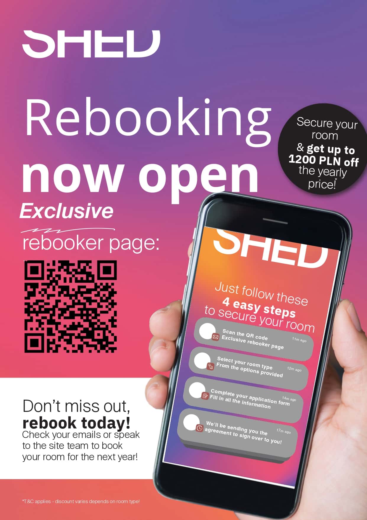 Shed Living Poster for Rebookers